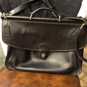 Vintage coach black brief case, crossbody